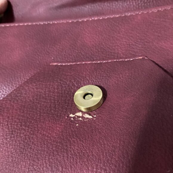 Anthropologie Brown Maroon Saddle Handbag Purse Thin Strap Boho Chic Western - Picture 9 of 13